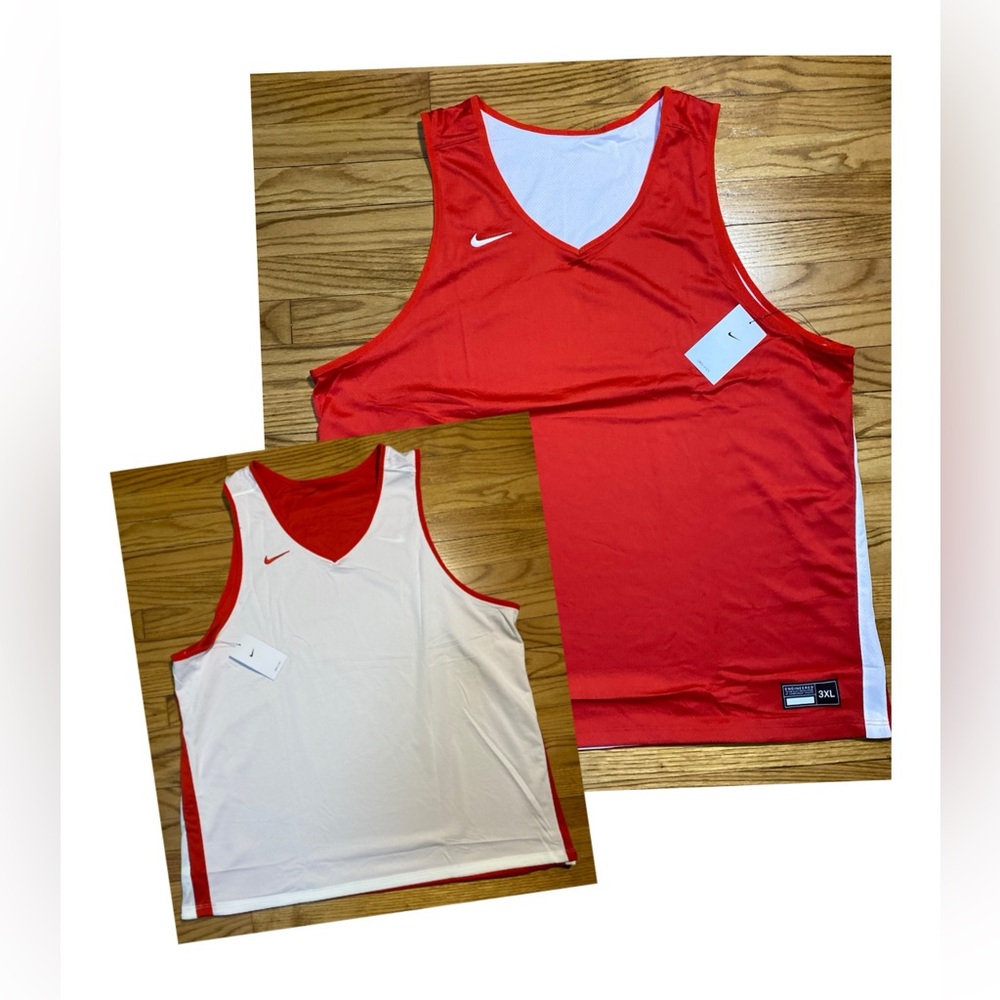 Nike Reversible Basketball jersey Red & white Men’s sz NEW! Big & Tall